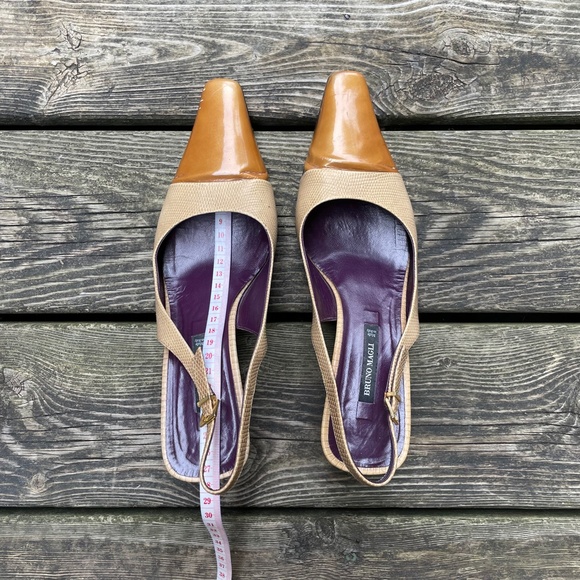 Shoes: Vintage Colour Block Caramel Slingback Heels - Picture 9 of 9